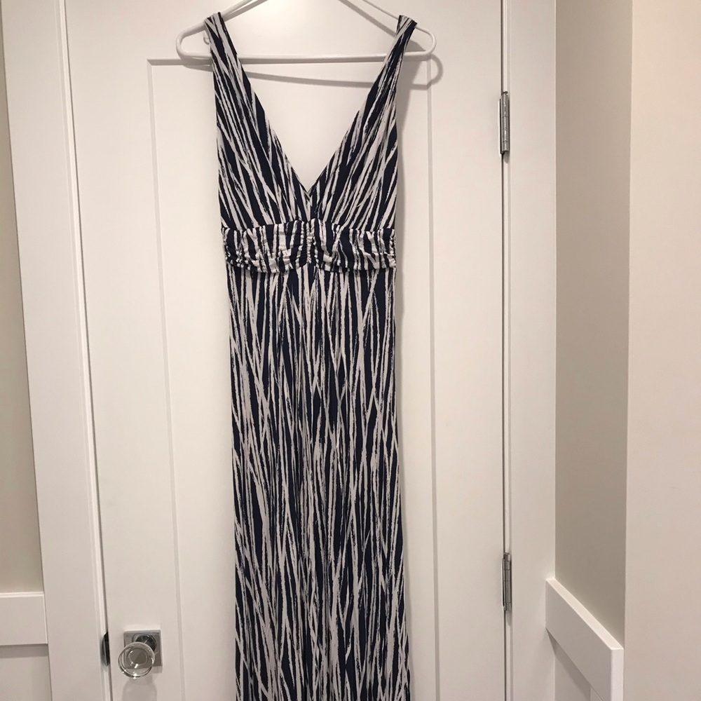 Navy stripe maxi dress